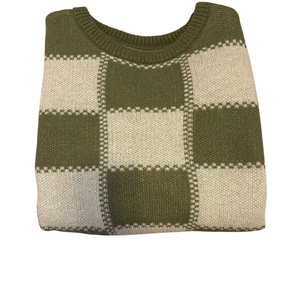 Green Checkered Sweater SHEIN Minecraft Vibes